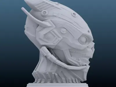 Cyber-Daemon Overlord Skull Bust PM-189 3D print model