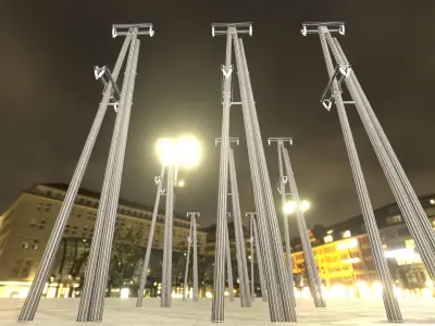 Wooden Electricity Pole without Ladder - Object 049 Low-poly 3D model