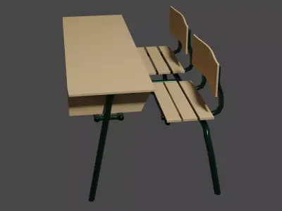 Old Classroom Table Free low-poly 3D model