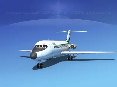 Douglas DC-9-20 Ozark Airlines 3D model