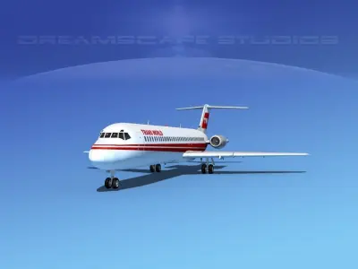 Douglas DC-9-40 Trans World 2 3D model