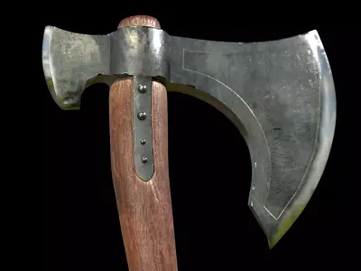 Viking Axe Low-poly 3D model 41