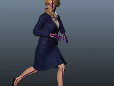 Female Airhostess - Animated Low-poly 3D model