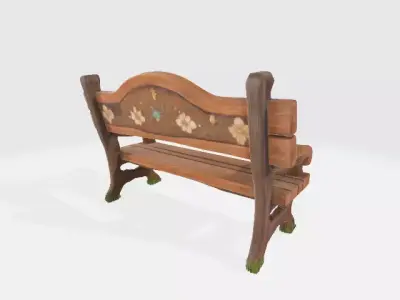 Garden bench Low-poly 3D model order