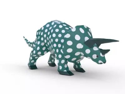 Dinosaur Triceratops Low-poly 3D model