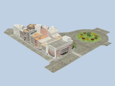 European City Block 01 3D model