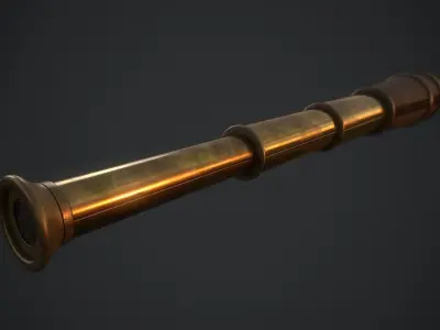 Spyglass brass knob Low-poly 3D model