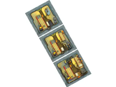 isometrical Mechanical Robot Assembly Conveyor ALL Low-poly 3D model