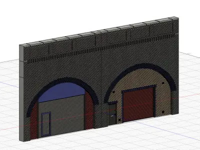 Model Railway Brick Arch Commercial Premises Add-on Component 3D print model