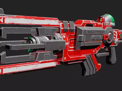 Sci Fi Rifle Low-poly 3D model