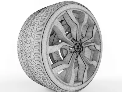 Audi R8 Tire with alloy wheel Free 3D model