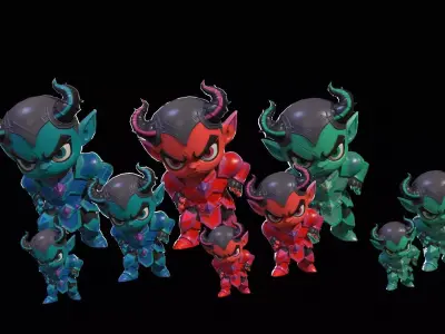 ChibiDemon6Pack1 Low-poly 3D model
