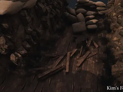 TRENCH SCENE 130 PROPS and Materials For UNREAL ENGINE 4 and 5 3D model