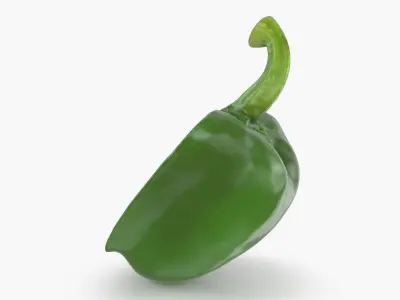 Green Bell Pepper Half 3D model