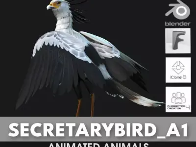 SecretaryBird A1 3D model