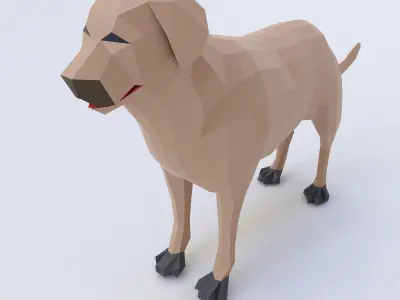 Dog 3d model labrador Low-poly 3D model