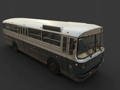 Bus model old Low-poly 3D model