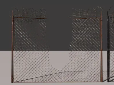 Fence Pack 002 Free low-poly 3D model