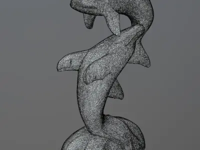 hand carved dolphin 3D model