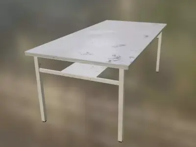 Weathered Plastic Dining Table Free low-poly 3D model