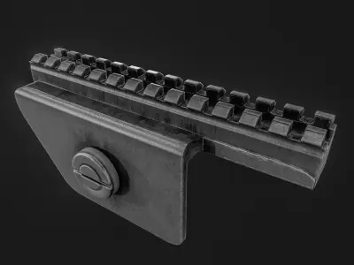 Rifle Scope Mount 3 Colors Low-poly 3D model