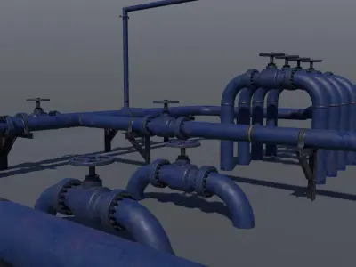 Modular Pipe Set Free low-poly 3D model