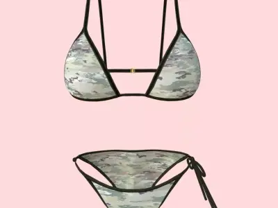 Sexy Army Bikini P02 Low-poly 3D model
