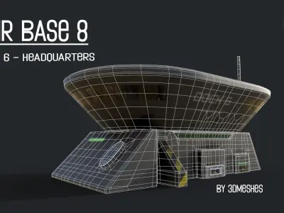 AIR BASE 8 - Dock 6 Headquarters - PBR lowploly Low-poly 3D model
