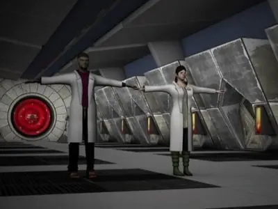 Futuristic military base  hallway from The Shifters Low-poly 3D model