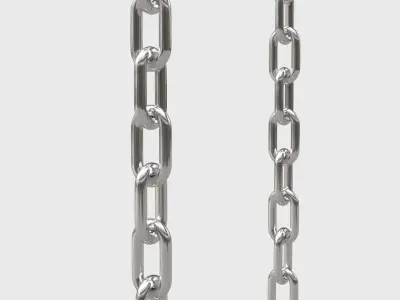 Chain 3D Model sterling silver stud earrings 3D model