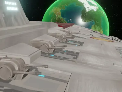 Venator-class Star Destroyer Hangar and Exterior 3D model