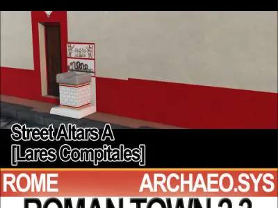 Roman Town Street Altars A 2 3 Low Poly Lares Compitales 3D model