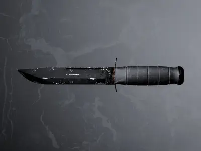 Combat Knife Low-poly 3D model 32