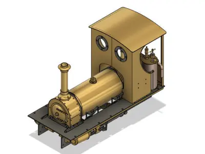 Locomotive gold steam 3D model