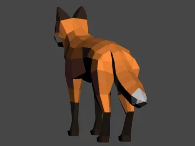 Lowpoly fox Low-poly 3D model