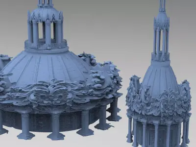Palace of Baroque Fantasy Palace Tower 2 designs 3D model