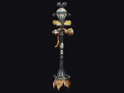 Magic Wand Rod Stick Fairy Staff Scepter Inventory Item Low-poly 3D model