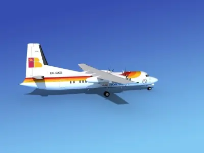 Fokker 50 Iberia 3D model