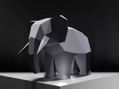 Lowpoly elephant Low-poly 3D model