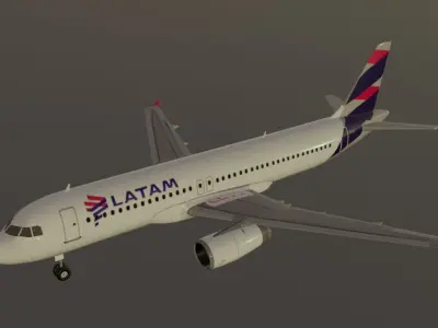 LATAM Airbus a320-232 low poly 3D model  Low-poly 3D model