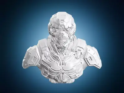 Cyborg Bust Design 3D print model