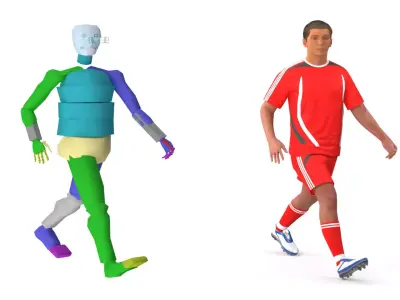 Male Soccer Player in Sportswear Rigged 3D model