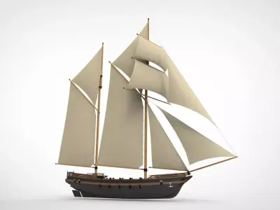 Pirate Ship sailing war 3D model