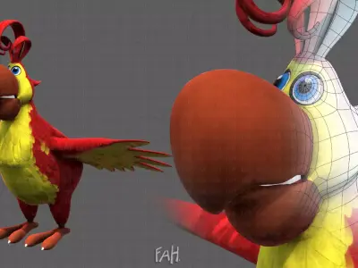 Parrot V01 Low-poly 3D model