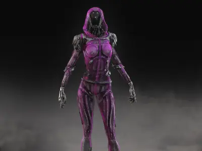 Sci Fi Robot Aurora Low-poly 3D model