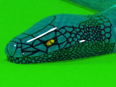 Blue Snake 3D model Animated King Cobra Model 3D model