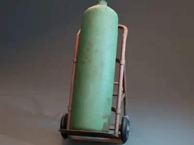 Gas Cylinder Cart Low-poly 3D model