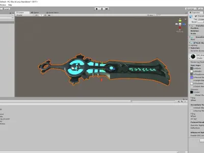 Gravekeeper sword with lights Low-poly 3D model