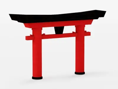 Japanese Myojin Torii Low-poly 3D model