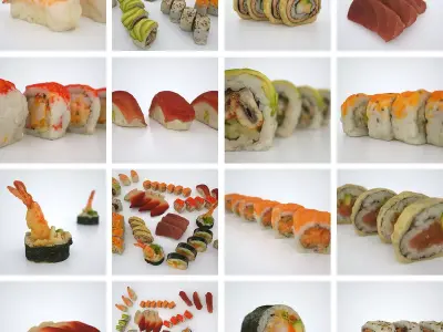 Sushi Assortiment  Low-poly 3D model